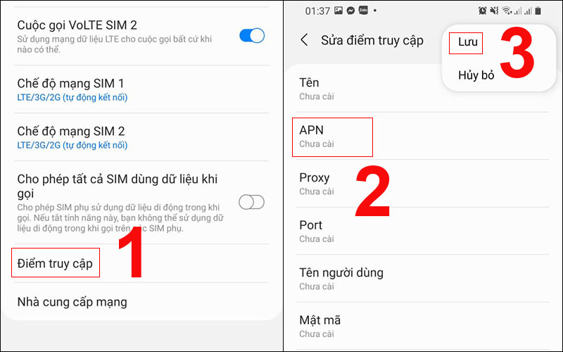 Sửa đổi tên APN